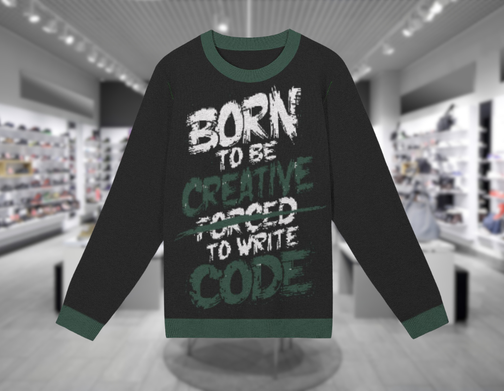 creative coder sweater